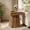 Dark Brown, variant on Fnova Rustic Square Small End Table, Farmhouse Bedside Nightstand, Wide Stable Base, Accent Side Table for Living Room, Bedroom, Couch Side, Small Spaces, Light Brown Oak