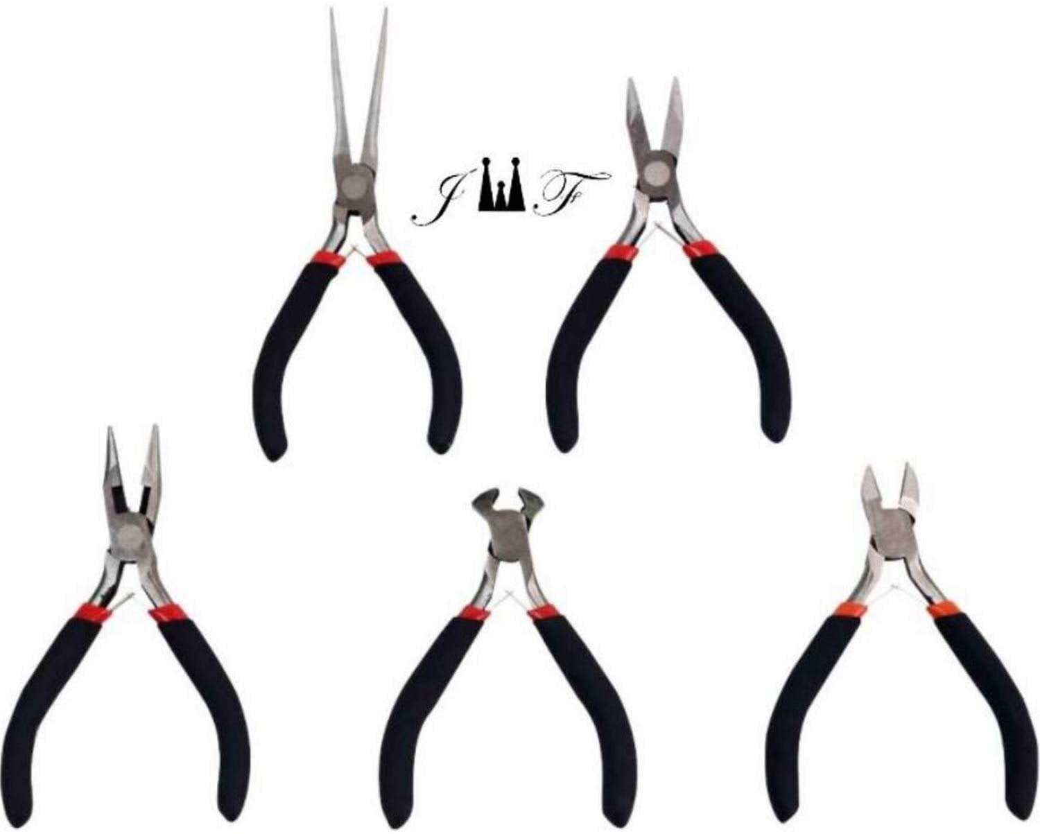 5 PC Mini Pliers Set Pack – 4 ½” Mini Long Needle Nose Pliers, 4 ½ ...