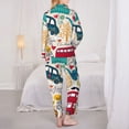 thumbnail image 3 of KLL London Symbols Print Women's Long Sleeve Pajamas with Pants Sleepwear Loungewear 2 Set-Small, 3 of 8