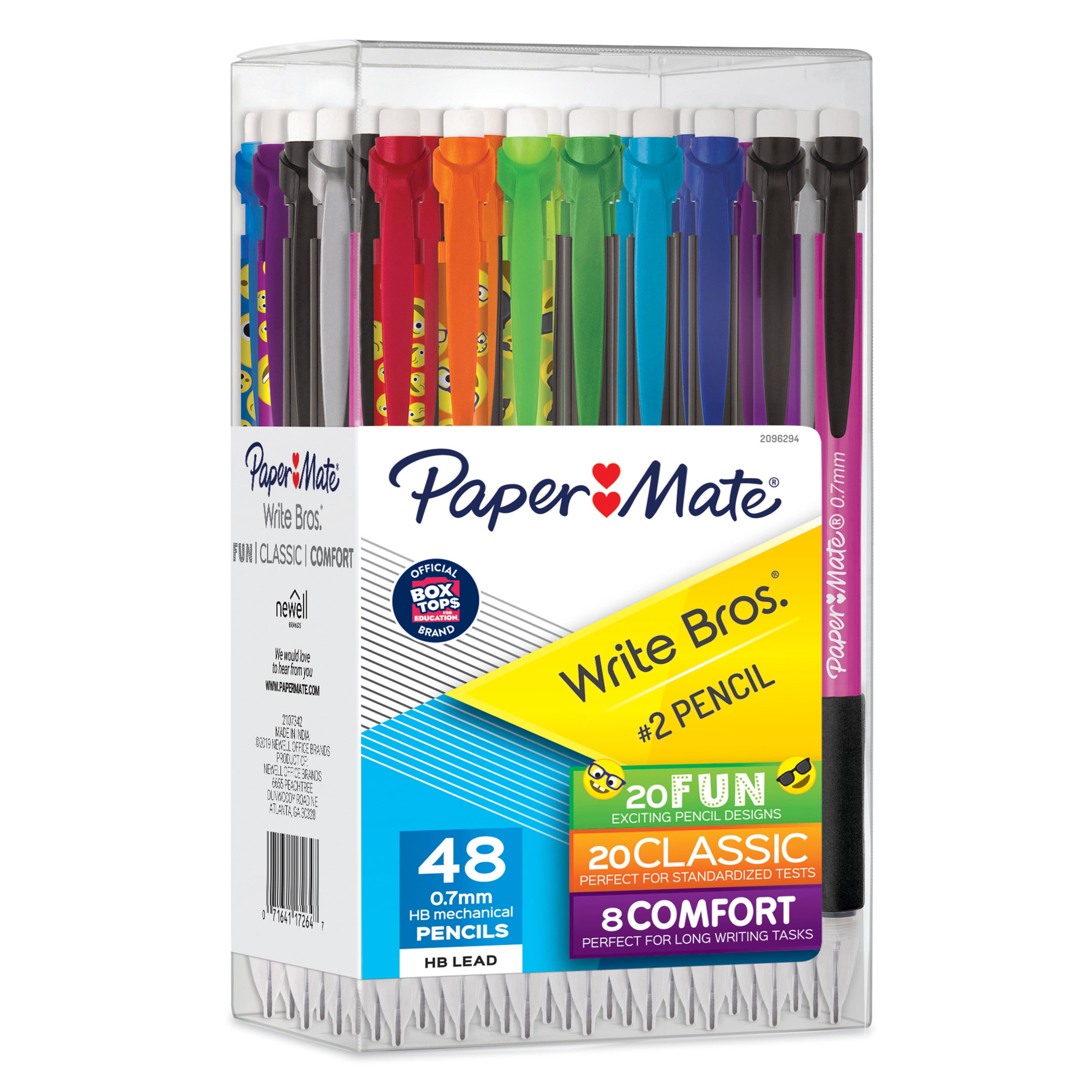 Paper Mate Write Bros Mechanical Pencils 30 Count HB #2 Assorted Colors 0.7mm 