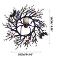 thumbnail image 3 of SUOKOM Halloween Wreath, 14.9in Black Spider Artificial Wreath with LED Lights, Halloween Wreath for Front Door Decoration Battery Operated Glitter Sparkling Wreath, Outdoor Window Porch Patio Wreath, 3 of 6