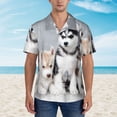 thumbnail image 5 of Lovely Huskies Brother Men'S 3d Print Casual Button Down Shirts, Novelty Hawaiian Short Sleeves 2xl, 5 of 7