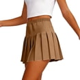 thumbnail image 6 of BRGZLK Pleated Tennis Skirts For Women Casual Solid Color Elastic Waist Loose High Waist Golf Skirt Lightweight Mini Athletic Skorts Workout, 6 of 6