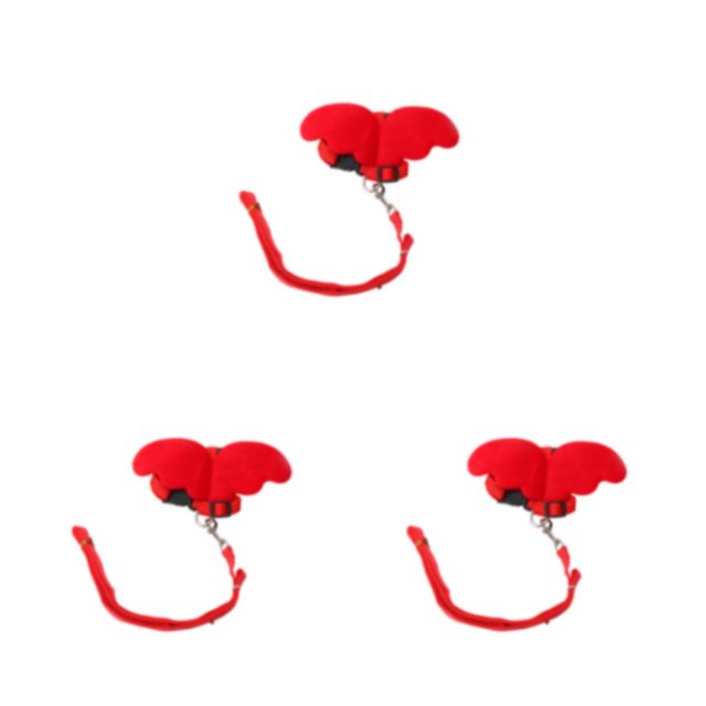 Youkk Angel Wing Rabbit Harness Cat Kitten Pet Leash Outdoor Training Rope Hamster Walking Clothes for Duck Chicken Red XS 3Set