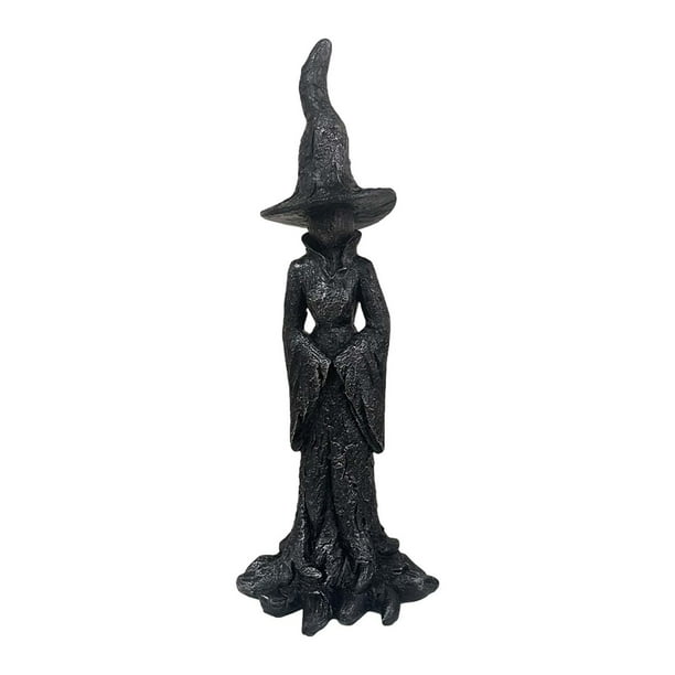 Estatua de bruja gótica coleccionable, figura de bruja aterradora de pie, adorno de escritorio para 132 cm x 132 cm x 35 cm