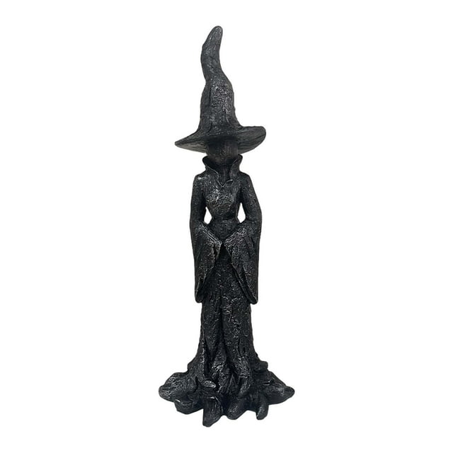 Estatua de bruja gótica coleccionable, figura de bruja aterradora de pie, adorno de escritorio para 132 cm x 132 cm x 35 cm