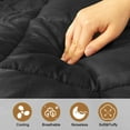 thumbnail image 5 of Queen 60 x 80 in. Mattress Topper Microfiber Polyester Knitted Bed Protector Cover Solid Black Embossed Bedspread Pad, 5 of 7