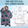 thumbnail image 4 of Oversized Wearable Blanket Hoodie,Football Pattern Sherpa Blanket Hoodie with Super Pockets,Super Warm Fuzzy Pullover for Women & Men, 4 of 6