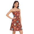 thumbnail image 2 of Dailycode Summer Dresses for Women Strapless Casual Beach Cover Ups Colorful Hearts and Star Tube Top Sundress, 2 of 8