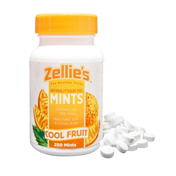 Zellie's Cool Fruit Xylitol Mints Jar 250 Ct