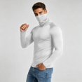 thumbnail image 4 of VSSSJ Men's Long Sleeve Compression Shirts Slim Fit Turtleneck Thermal Sports Shirt Stretch Gym Fitness Running Base Layer Tops White XXL, 4 of 5