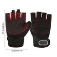 thumbnail image 3 of CxhicLuv Black-Red Half Finger Gloves, 6.9×4.1×0.8 Inch, Non-Slip, Breathable, Durable, Ideal for Gyms, Cycling, Polyester & Silicone-Palm, Suitable for Men, Women, Red, 3 of 7