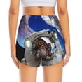 thumbnail image 4 of Xecao's Astronaut in Outer Space for a double-layer running short for women, perfect for gym, tennis, and more, featuring a convenient pocket., 4 of 9