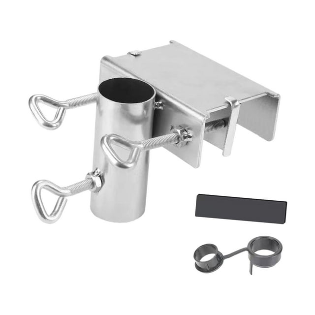 Transemion Garden Parasol Stand Patio Umbrella Clamp Effortless Setup Compatible With Railing For All Weather Patio Parasol Clamp Wide with slip Pad