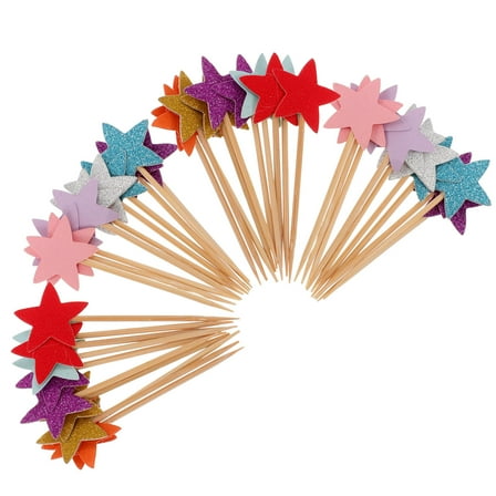 STOBOK 50Pcs Assorted Color Cake Toppers Paper Picks Decorative Cake Decorations
