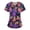 09#Purple, variant on Halloween Scrub Tops for Women V Neck Pumpkin Printed Uniform with Pockets