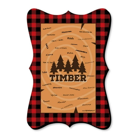 - Lumberjack - Channel The Flannel - Unique Alternative Guest Book - Buffalo Plaid Party Signature Mat