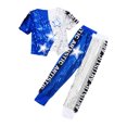 thumbnail image 4 of TiaoBug 2Pcs Kids Hip Hop Dance Outfits for Girls Boys Modern Jazz Team Performance Dance Uniform Blue 110/XXS, 4 of 7