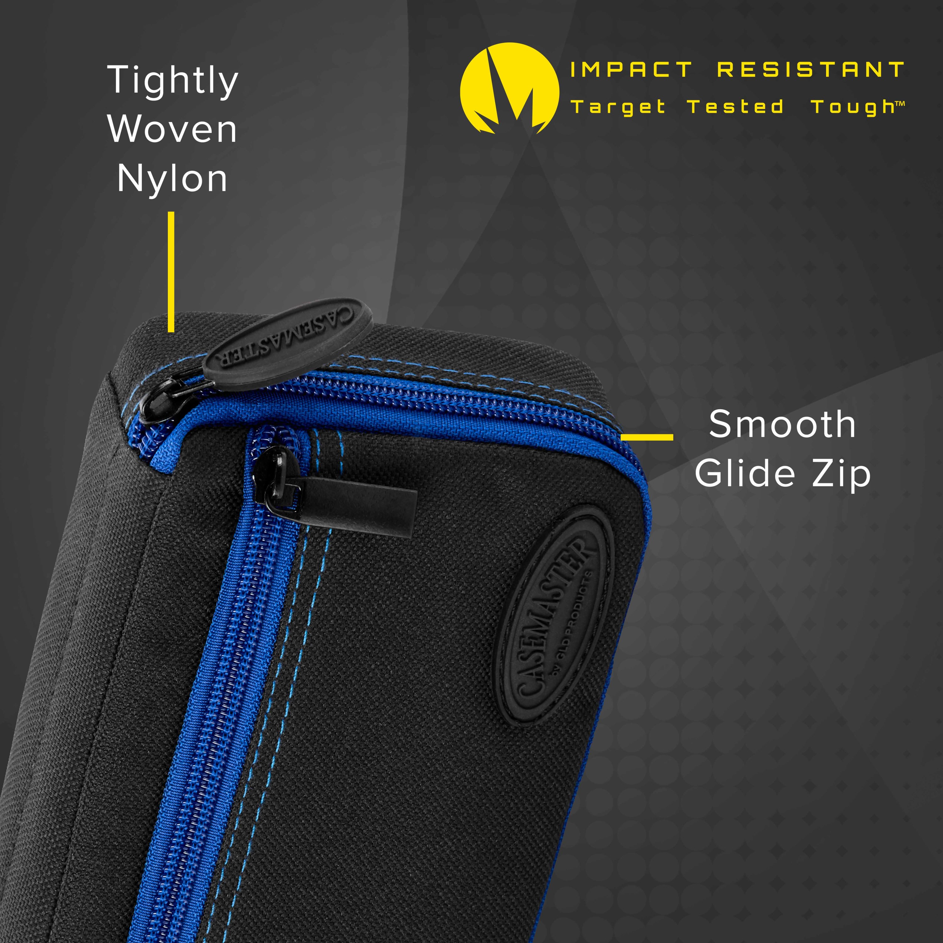 Casemaster Plazma Dart Case Black with Sapphire Zipper
