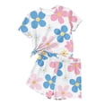 thumbnail image 4 of Cethrio Girls Summer Outfit Sets, Two Piece Short Sleeve Fashion Casual Kids' Clothing Sets Multicolor Size 6, 4 of 7