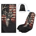 thumbnail image 5 of Xixirimido American Flag Hunting Elk Print Car Seat Towel Covers Car Accessories Athletic Running Towel Post Workout Sweatproof Washable Bucket Seat Cover Non Slip for Outdoor Sport, 2 Pack, 5 of 8
