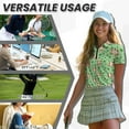 thumbnail image 6 of COEQINE Women Short Sleeve Golf Shirts Soft Quick Dry Fit Golf Tops Cavy Shamrock Green Print Lightweight Tennis Activewear 1/4 Zip Moisture Wicking Polo Shirts for St. Patrick's Day, 2XL, 6 of 7