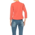 thumbnail image 4 of Women's Collarless Blazer Open Front Sleek 3/4 Sleeves Cardigan, 4 of 6
