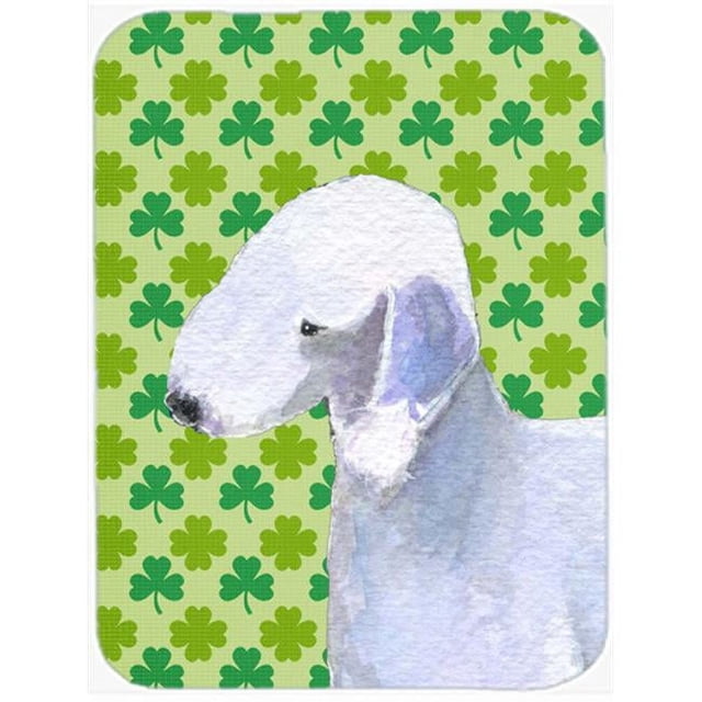 Carolines Treasures SS4414LCB Bedlington Terrier St. Patricks Day Shamrock Glass Cutting Board- Large