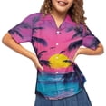 thumbnail image 3 of Binienty Tropical Palm Tree Sunset Boys Summer Button Down Shirt Trendy Boys Button Up Hawaii Shirt Comfortable Breathable Cuban Collar Shirt Lightweight Children Tropical Outfits, 3 of 7