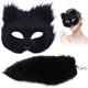 thumbnail image 4 of Halloween Para Adultos, Protector Facial De Peluche, Protector Facial De Peluche Negro Con Forma De Animal, Maquillaje, Baile, Hombres Y Mujeres, Protector Facial De Simulación De Media Cara Con Lla, 4 of 8
