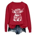 thumbnail image 1 of WEAIXIMIUNG Chandails en Molleton pour Femmes Tendance Fermeture à Glissière Automne et Hiver 2024 Col Rond Mode Imprimé Vache Manches Longues Mode Décontractée Top Sortie, 1 of 4