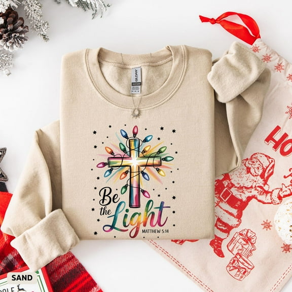Be The Light Christmas Sweatshirt, Christian Sweat for Christmas, Religious Christmas Shirt