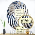 thumbnail image 3 of Designart "Collage of Blue and White Seasonal Blooms I" Flowers Vortex Round Wall Mirror - Floral Oval Printed Decorative Mirror - Multiple Color Options, 3 of 5