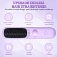 thumbnail image 2 of Cordless Hair Straightener Brush, Portable Straightener Brush for Travel with LED Temperature, Display Fast Heating Rechargeable Mini Hot Ionic S_Hair Dryer Gift, 2 of 7
