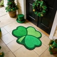thumbnail image 5 of Festive St. Patrick’s Day Shamrock Print Area Rug – Soft Faux Wool Carpet Shaped Seat Blanket for Chair, Sofa & Home Decor, Indoor Outdoor Use, Holiday Gift, 5 of 6