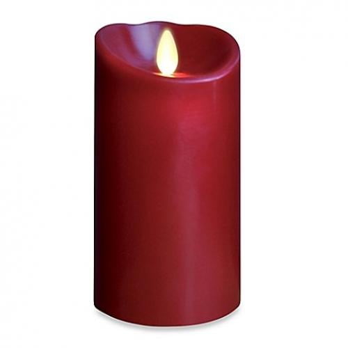 Luminara Red Flameless Candle Cinnamon Scented with Timer (7" Red