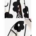 thumbnail image 4 of Women Floral Print Long Sleeve Button Up Stand Collar Jacket Coat for Autumn Winter White S, 4 of 5