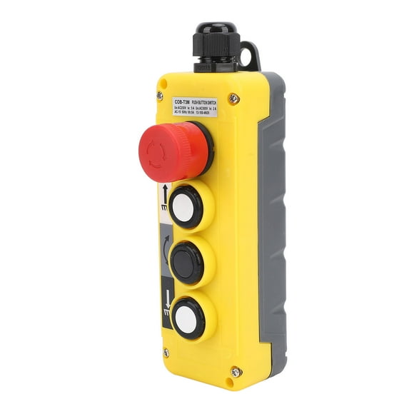 Hoist Crane Push Button Switch, Crane Hoist Control Ergonomic Design Easy Operating 3 Keys for Robots