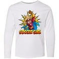 thumbnail image 3 of Inktastic Soccer Girl Superhero Long Sleeve Youth T-Shirt, 3 of 5
