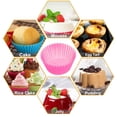 thumbnail image 4 of 6Pack Silicone Cupcake Baking Cups Mini Silicone Muffin Cups Reusable Ice Cream Cups Containers Flower Pot Cake Cup Liners - Multicolor, 4 of 8