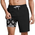 thumbnail image 2 of Ceisia Men's Quick Dry Hawaiian Print Beach Shorts with Mesh Lining 20 Inch Drawstring Casual Swim Trunks with Pockets Gifts for Father, 2 of 7