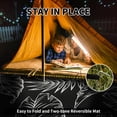 thumbnail image 3 of SIXHOME Outdoor Rug with LED Strip Lights 8'x10' Waterproof Reversible Patio Rug Portable Tropical Indoor Outdoor Rug Plastic Straw Rug for RV Camping Garden Picnic Deck Backyard Black and White, 3 of 8