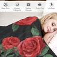 thumbnail image 3 of YANMS Rose Blanket for Women, Red Roses Throw Blanket, Soft Warm Lightweight Fuzzy Blankets, Black Cozy Plush for Valentines Girls Mother, Couch, Home, Living Room, Office,, 3 of 6