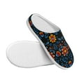 thumbnail image 3 of Lsque Mexican Flower Pattern Womens Comfort Cotton on Scuff With Memory Foam and Anti-skid Sole Slipper-39/40, 3 of 7