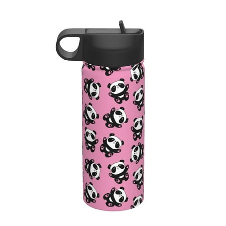 

Adobk Cute Panda Print Water Bottle 18oz Sports Insulated Kettle for Cycling Gym Basketball Outdoor Suitable as a Present