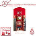 thumbnail image 3 of Simplify 8 Compartment Hanging Holiday Gift Wrap Organizer in Red Polyester, 3 of 10
