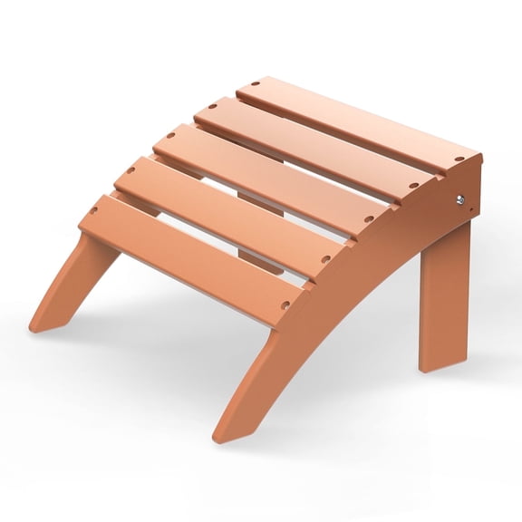 Folding Adirondack Ottoman HDPE Outdoor Adirondack Chair Footrest for Outside Indoor,19.7in W, Apricot