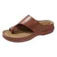 thumbnail image 3 of Rokment Orthopedic Wedges Walking Flip Flops for Women 2026 Summer Beach Fashion Casual Leather Platform Arch Support Slip on Sandals Comfortable Thongs Slides Slippers Vacation Brown Size 9.5, 3 of 5