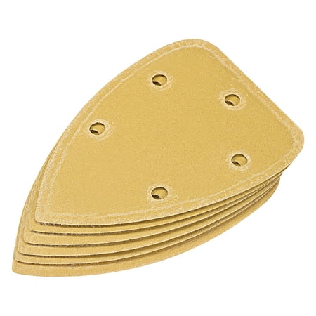 

Uxcell 5 Holes 5.5-in 240 Grits Aluminum Oxide Fine Abrasive Triangle Sandpaper Flocking Backed 6 Pack