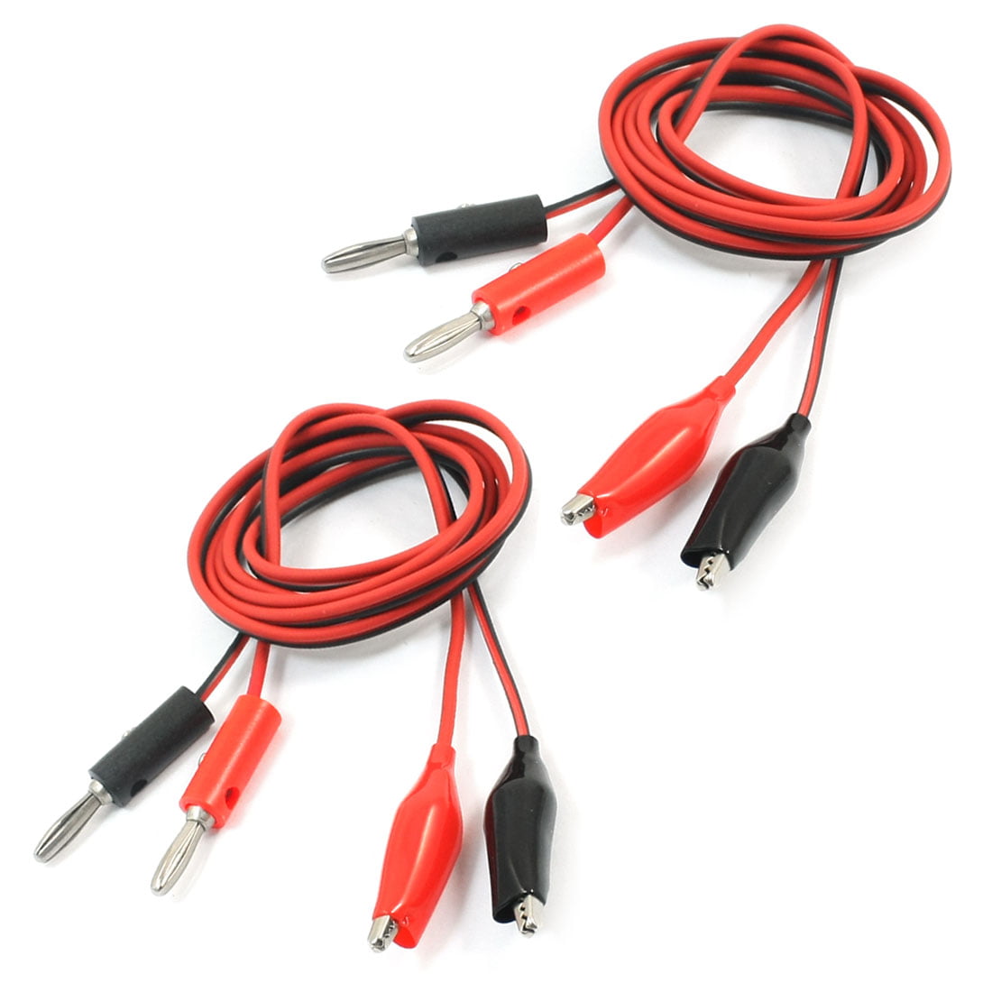 Multimeter Test Leads 4mm Male Banana To Alligator Clip Red Black 10A 98cm 